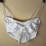 Glassons  Diamanté Silk Halter Top Size 8 White Backless Bow‎ Y2K Festival Boho Photo 6