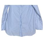 ZARA Oversized Striped Boat Neck Button Down Collar Shirt Long Sleeve XS Blue Photo 3