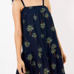 Loft NWT Beach Gauze Tiered Palm Tree Tie Strap Swing Dress Blue Size Large Photo 0