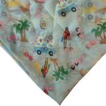 Unique Vintage  Blue Pink Retro Barbie Graphic Print Tulle Hair Scarf Photo 1