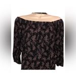 Deletta Black motif Floral Off-Shoulder top  Anthropologie sz medium‎ Photo 1