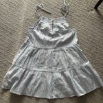 Anthropologie Maeve by  Gauzy Tiered Dress Cover Up Light Blue Pink Stripe XS Photo 8