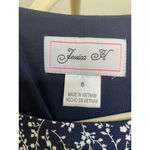 Jessica Howard Vintage Jessica H Ditsy Floral Midi Dress Navy Fit & Flare Elegant Wedding Party Photo 3