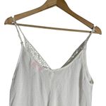 Oscar de la Renta  Pink Label White Cotton V-Neck Eyelet Slip Pajama Dress Size L Photo 5