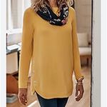 J.Jill  Luxe French Terry Side Button Tunic Top Butter Yellow Soft Cozy Size S Photo 12