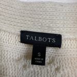Talbots Womens Cream Cable Knit Open Front Cardigan Sweater Merino Wool Size S Photo 6