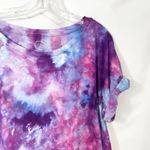 Maurice's  XL Top Handmade Tie Dye Purple Pink‎ Blue Short Sleeve Boho Hippie 1041 Photo 4