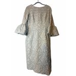 Betsy and Adam Ice Blue and Silver Jacquard Midi Dress - Size 14W Photo 13