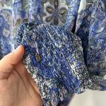 Marie Oliver  Silk Mini Dress Size Large Paisley Ruffle Boho Chic Coastal Cowgirl Photo 8