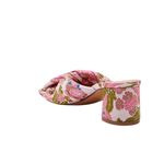 Katy Perry Tooliped Twisted Sandal Pink Brocade 7 Rhinestones Sequins Beads Photo 2