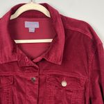Laura Scott  Plus 2X raspberry button down micro-corduroy ladies jacket Photo 2