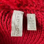 Madison Red Wool Blend Knit Cardigan Jacket L | Textured Holiday Sweater Y2K Size L Photo 6