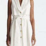 ZARA White Belted Waistcoat/ Sleeveless Vest Mini Dress Photo 1