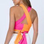 Princess Polly Alessia Top Spliced Pink/Orange Photo 1