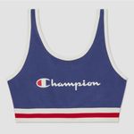 Champion  Blue Red White Trim Sports Bra Top Logo Graphic Women M Photo 4