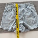 American Eagle Blue White Striped High Rise Pleated Shorts Sz 8 Photo 5