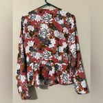 JustFab  women’s size large Floral Wrap v-neck long sleeve top lightweight Photo 4