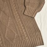 EFan Sz M Women's Large Brown Sweater Cable Knit Long Sleeve Crew Neck NWT Size M Photo 2