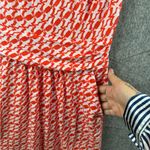 Boden Mini Dress Margot Bird Print Size 6 with Pockets orange and‎ White Photo 3