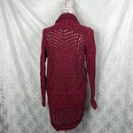 Eddie Bauer  Women's‎ Red Cable Knit Cardigan Sweater Size Medium Shawl Collar Photo 4