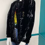 Black velvet burnout unstructured jacket Photo 1