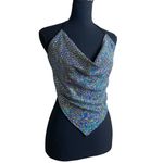 PaperMoon Y2K Disco Diva  Shimmering Glitter Iridescent Fairy Clubwear Halter Top Photo 5