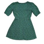 Wilfred  Aritzia Forest Green Print Button Front Lined Fit & Flare Dress Size 0 Photo 2