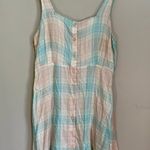 Abound Women’s Pastel Plaid Button Front Tank Shirt Mini Dress Size Large NWOT Photo 0