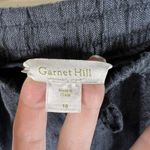 Garnet Hill 100% Linen Blue Side Slits Elastic Waist Maxi Skirt Size 10 Pockets Photo 4