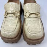 Urban Outfitters Boca Croc embossed lug loafers cream Patent Platform Y2K US 9M Photo 6