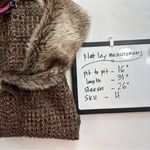 Vintage Say What USA Faux Fur Cardigan Sweater Women Size Medium Y2K Retro Brown Photo 10