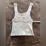White Ribbed Sweater Tank Top Stretch Women’s Sz Small EUC Photo 4