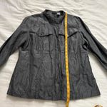 Chico's Vintage Grey silk blend light weight jacket relaxed fit Size 2 Photo 6