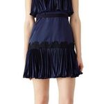 Amur  Navy Pleated Lace Pippa Dress Size 4 Photo 0