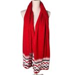 Boston Proper Pearl Embellished Scarf Red Multi Photo 1