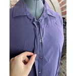 winter silks blouse button front silk purple long sleeve hidden button front Size 16 Photo 2