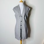 ZARA Brown and Navy Houndstooth Sleeveless Mini Dress Photo 2