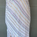 SUBOO “Giselle” Shirred Strapless Metallic Striped Midi Dress Photo 5