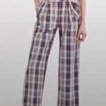 J.Crew Blue & Orange 100% Cotton High Waist Super Wide Leg Size 14 Trousers. Photo 1