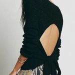 Free People Bow Back Pullover Knit Sweater Open Cut-Out Cropped Back Backless S Photo 0
