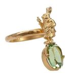 Christian Dior Dior Dream Ring size M Gold Finish Metal With Green Crystal Photo 0