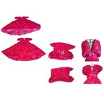 Band of Gypsies Hi Low Dress Small Red Pink Flowers Stretch Waist Festive READ Photo 7