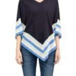 Talbots  Striped Colorblock Sweater Poncho Photo 1