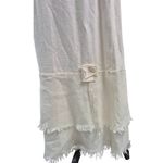 Rare VTG Christine Damen Cream Cotton Linen Maxi Skirt Set Fray/Fringe Sz M/L Size M Photo 4