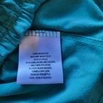 Jaclyn Smith  Smocked Center Stripe Short Sleeve T-Shirt Teal Green Size Large Photo 5