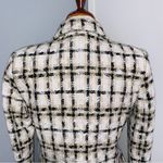 ZARA  Plaid Double Breasted Blazer Jacket Women Sz M Cream Black Tan Long Sleeve Photo 12