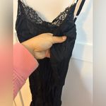 Nasty Gal  Black Lace Satin Mini Slip Dress Photo 4