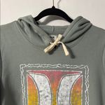 Hurley Women’s  Cropped Fleece Sunset Logo Hoodie Green Size M Photo 4