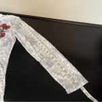 Rock & Roll Cowgirl  Burnout Rose Rhinestone long sleeve Top, white size XXL Photo 8