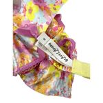 For Love & Lemons  - Floral Puff Sleeve Open Back Crop Top in Pink & Yellow Photo 3